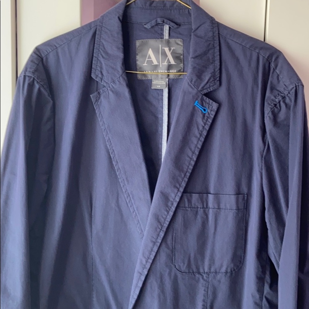 ARMANI EXCHANGE BLAZER JACKET BLUE SIZE LARGE EXCELLENT CONDITION